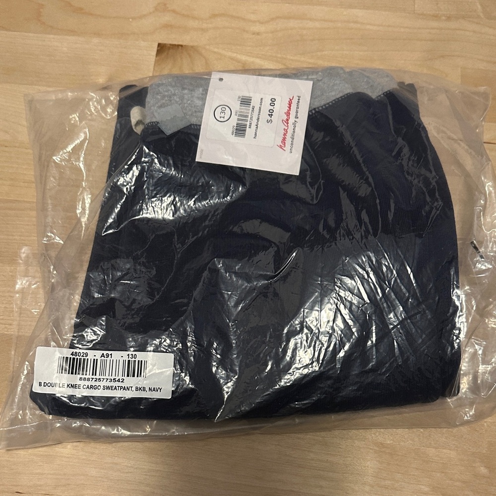 Hanna Andersson Navy & Gray Kids Cargo Sweatpants